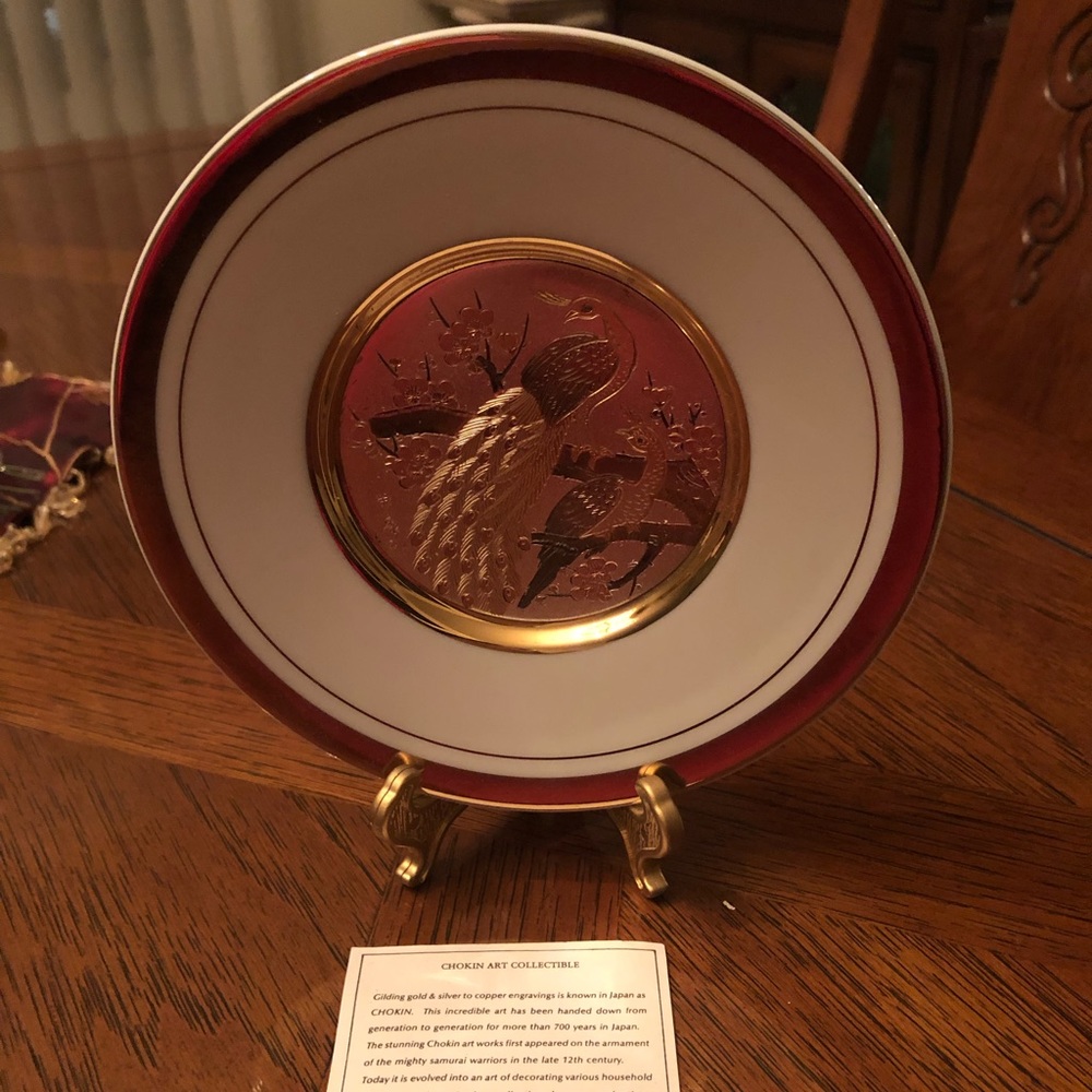 Beautiful New Peacock Choking Art Collector Plate